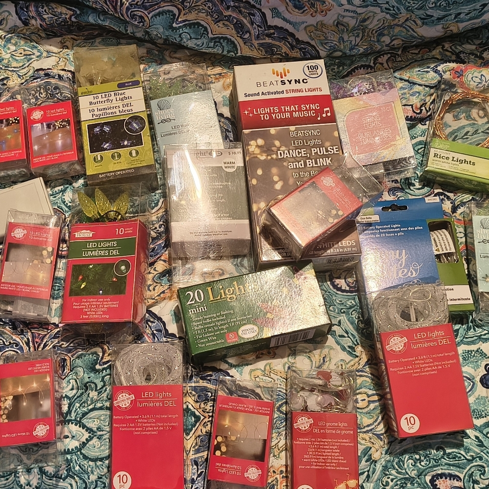 Christmas Summer Lot Of 23 Miniature LED Lights